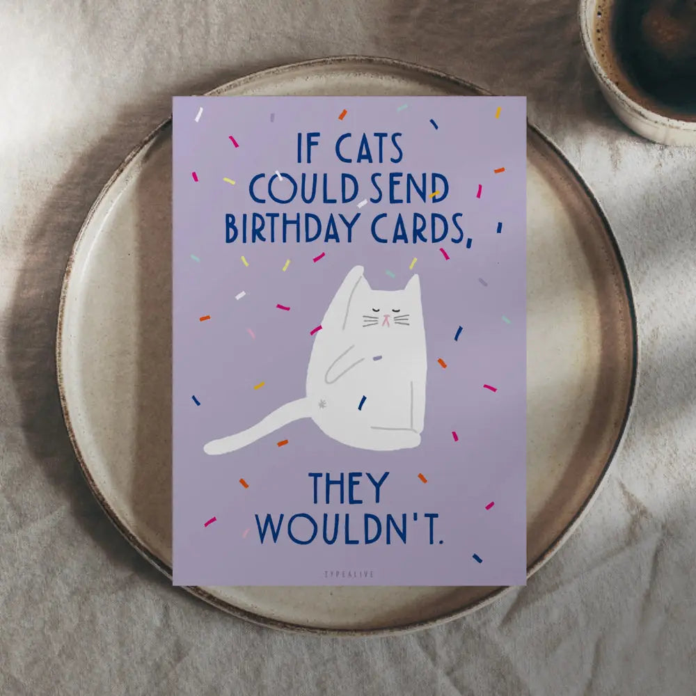 Postkarte BIRTHDAY CAT Typealive