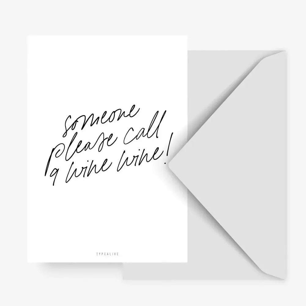 Postkarte CALL 9 WINE WINE Typealive