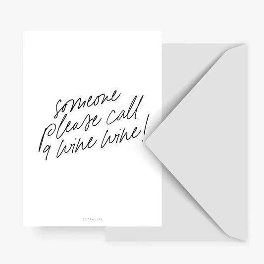Postkarte CALL 9 WINE WINE Typealive