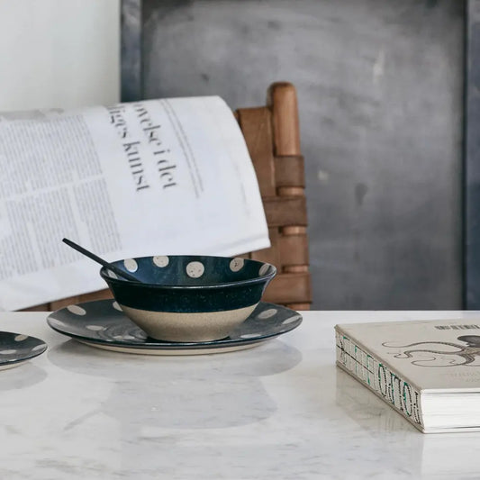 Teller GRAINY DOT | dark blue - sand - Feder&Konfetti Store