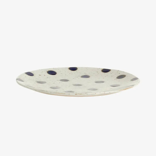 Teller GRAINY DOT | sand - dark blue - Feder&Konfetti