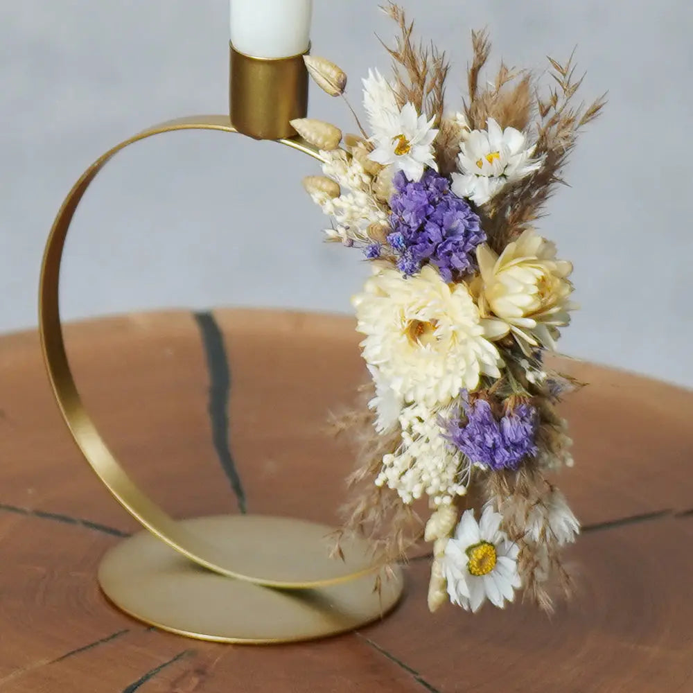 Tischloop golden KINE mit Kerze | 2 Größen - Feder&Konfetti