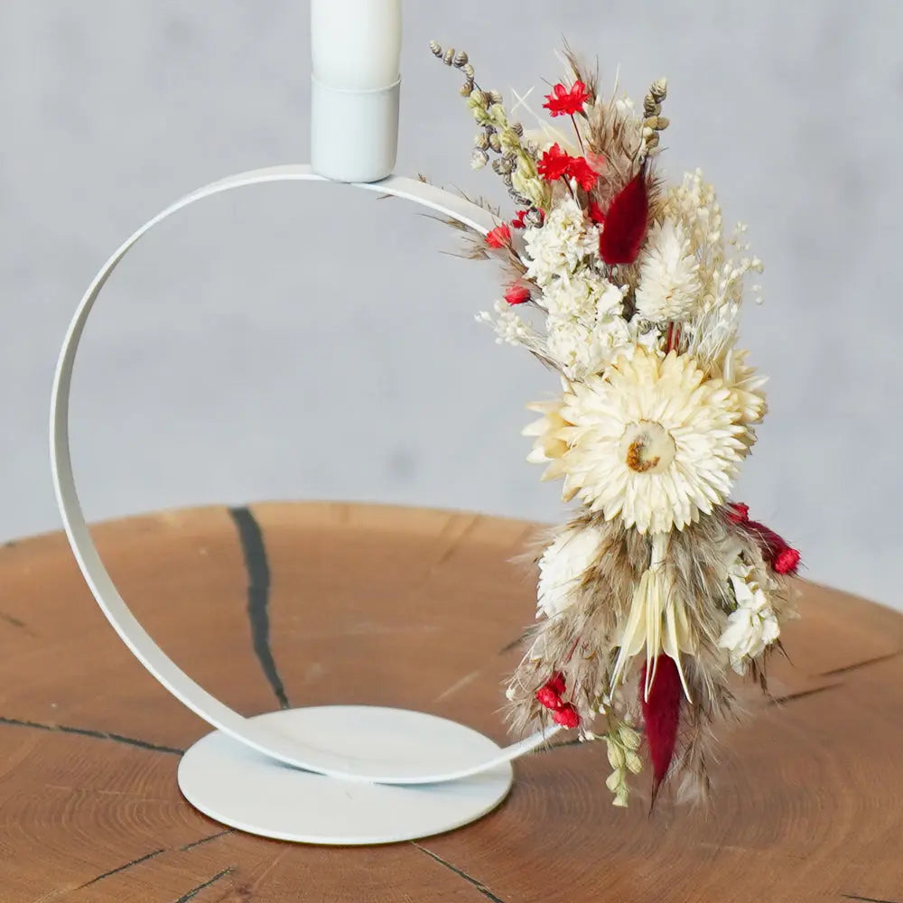 Tischloop white ELIN mit Kerze | 2 Größen - Feder&Konfetti