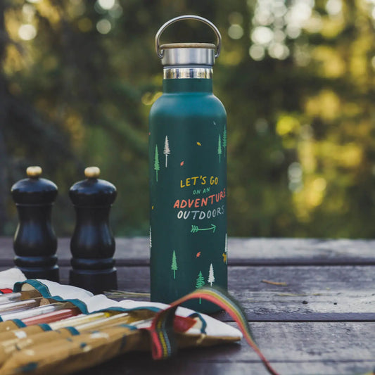 Trinkflasche LET'S GO OUTDOORS - Feder&Konfetti