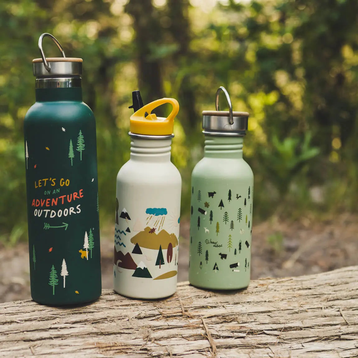 Trinkflasche LET'S GO OUTDOORS - Feder&Konfetti