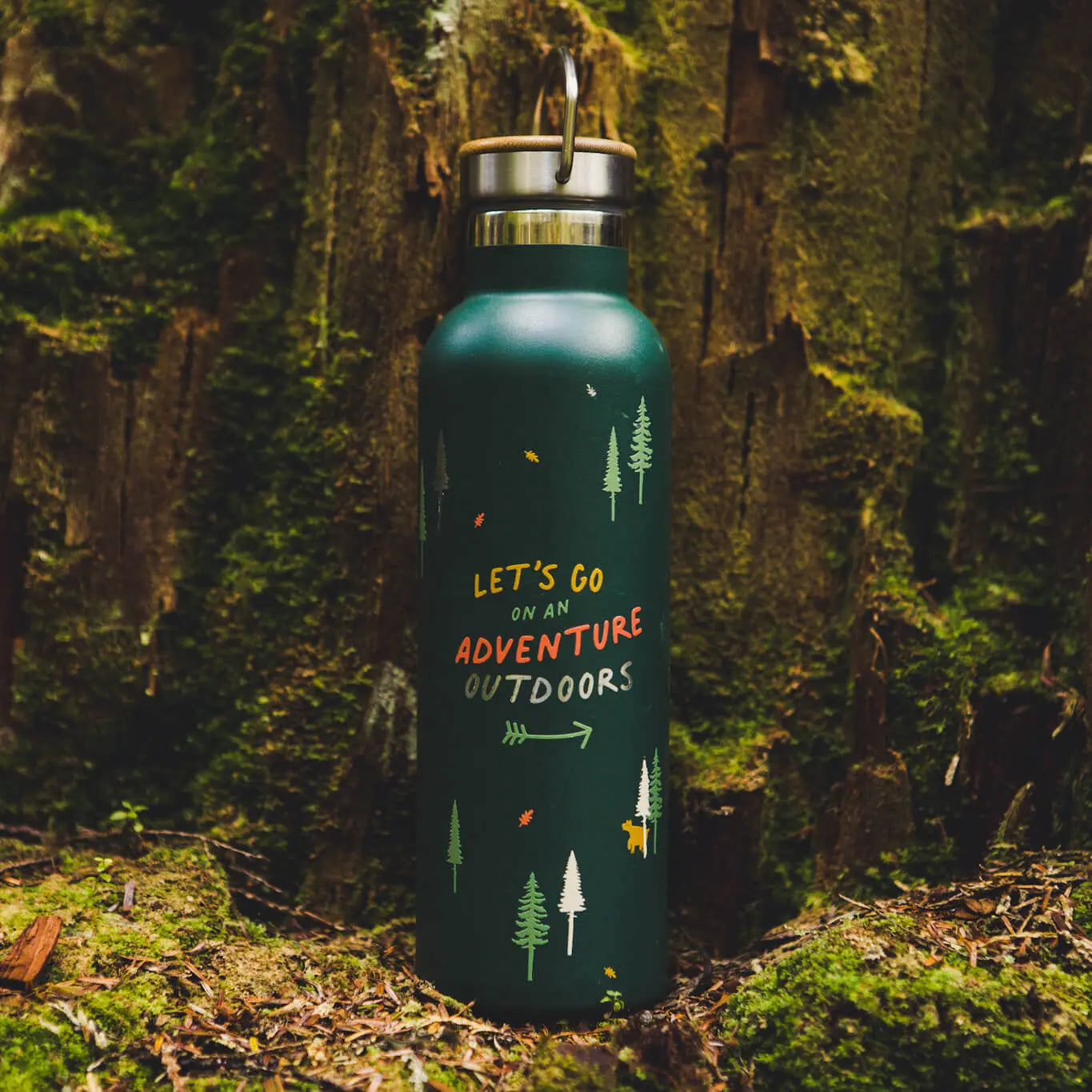 Trinkflasche LET'S GO OUTDOORS - Feder&Konfetti