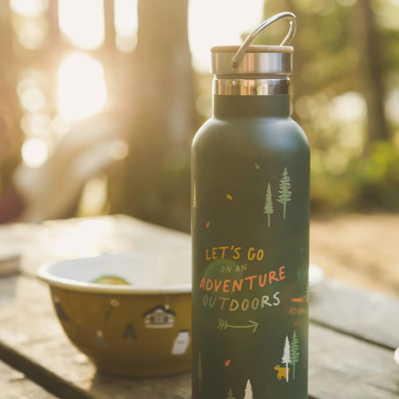 Trinkflasche LET'S GO OUTDOORS - Feder&Konfetti