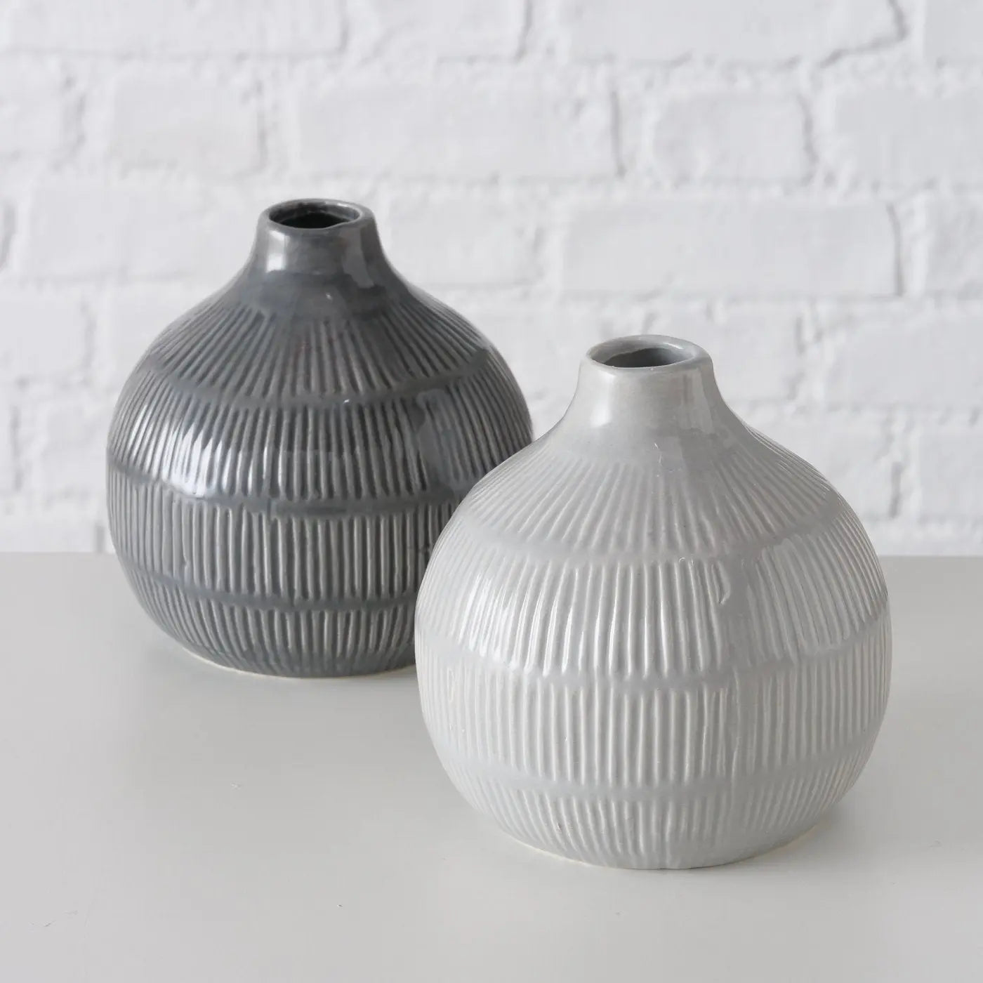 Vase KAYLEE | dunkelgrau Boltze