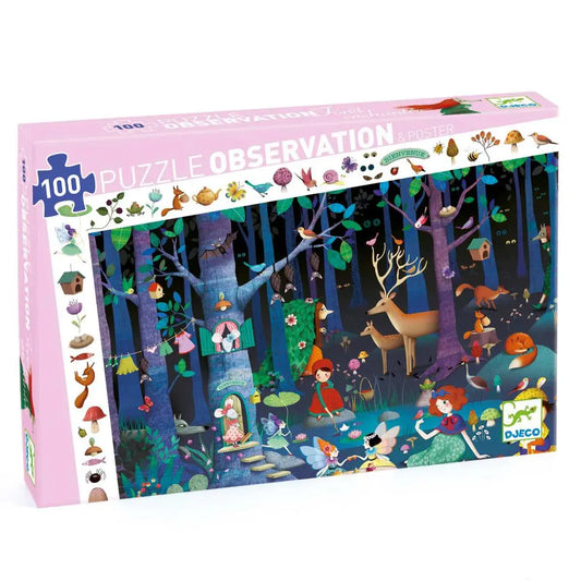Wimmelpuzzle: ZAUBERWALD - 100 Teile Djeco
