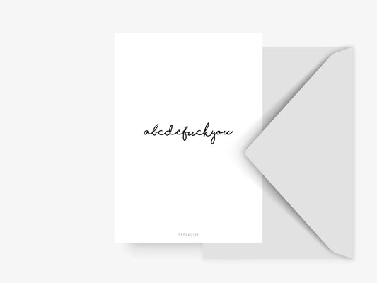 abcdef*ckyou | Postkarte