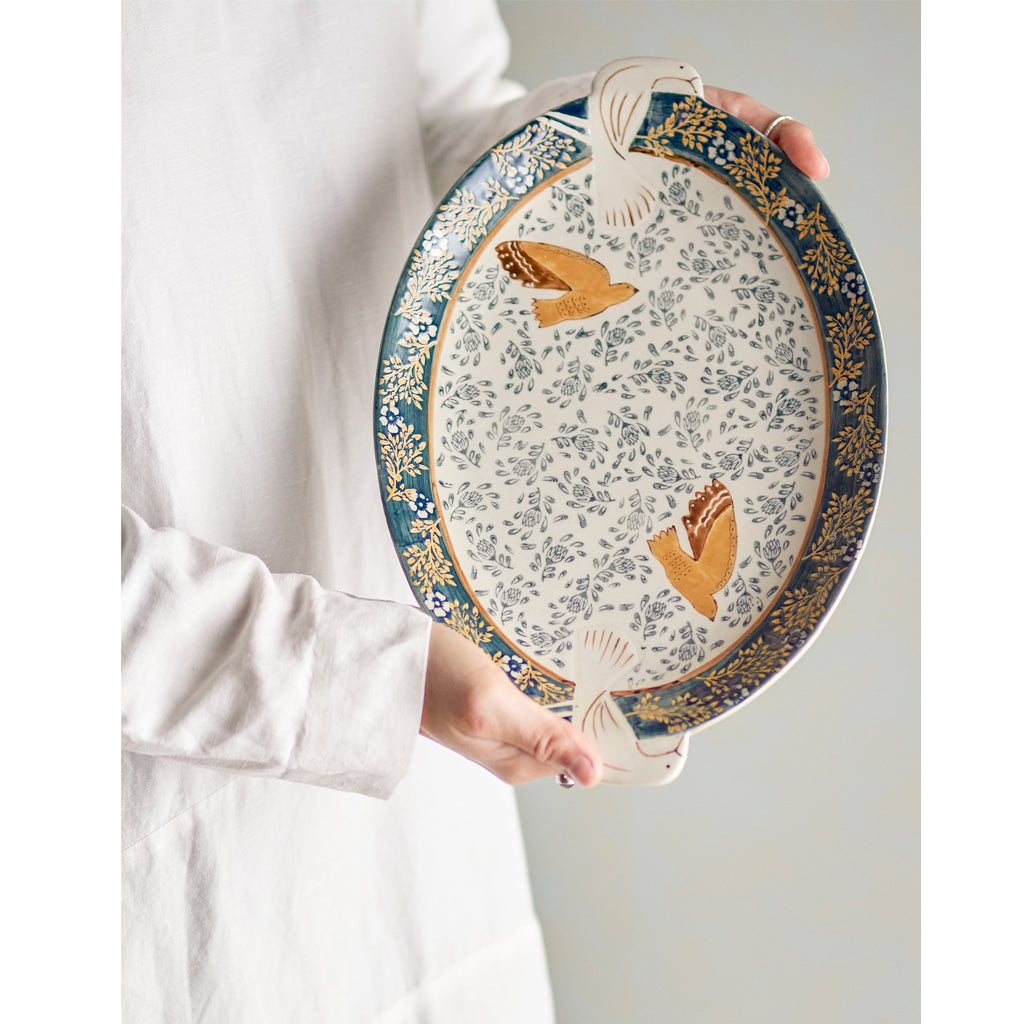 Hezha | Bloomingville | Servierplatte aus Steingut