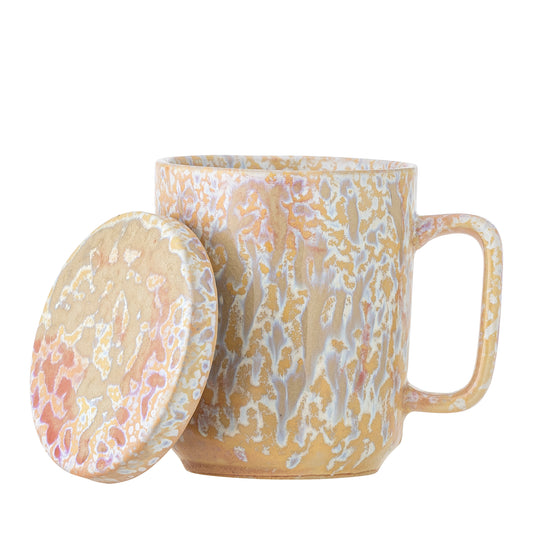 Yuma | Bloomingville | Becher aus Steingut mit Deckel und Teesieb | 2 Farben