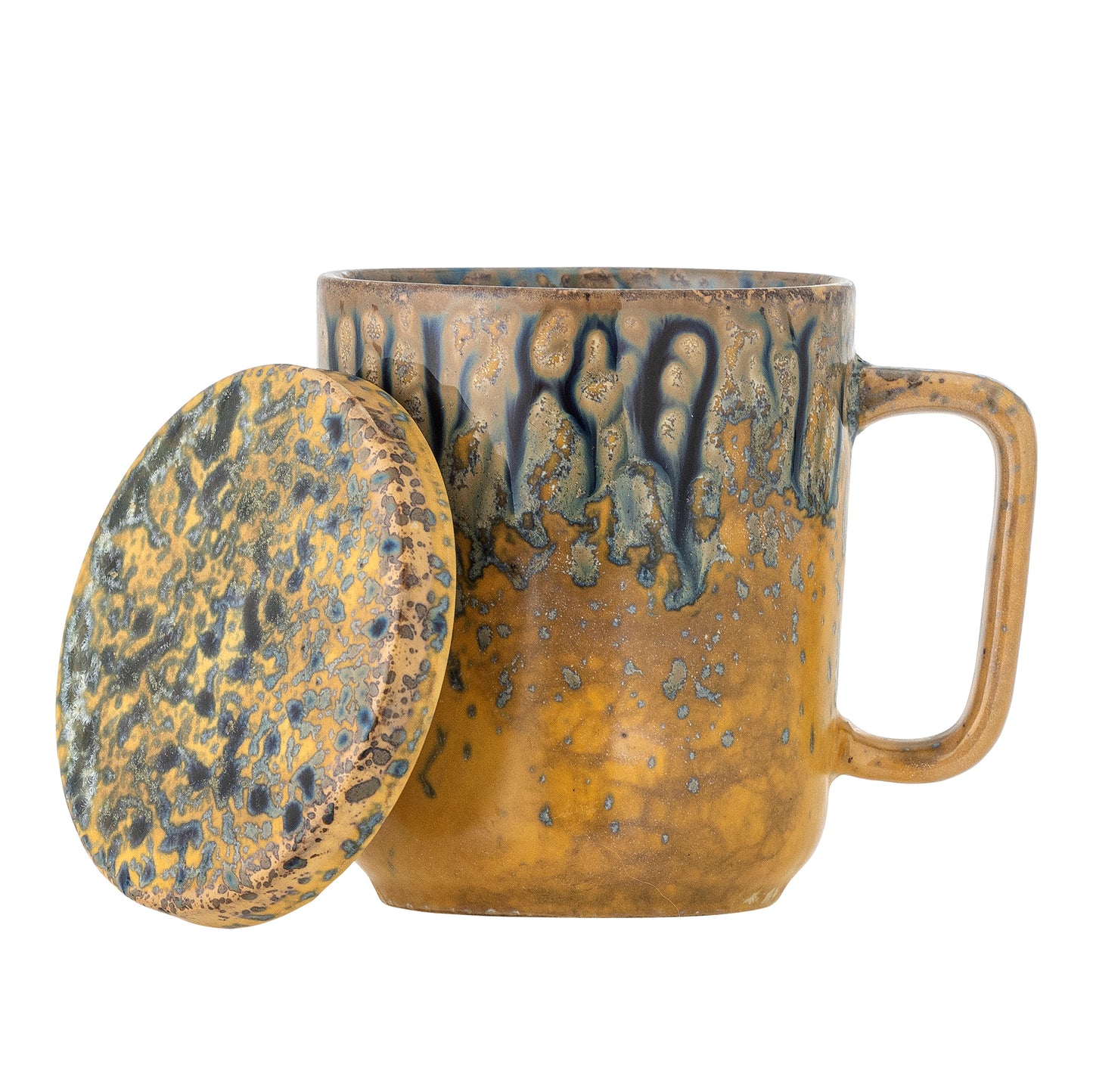 Yuma | Bloomingville | Becher aus Steingut mit Deckel und Teesieb | 2 Farben