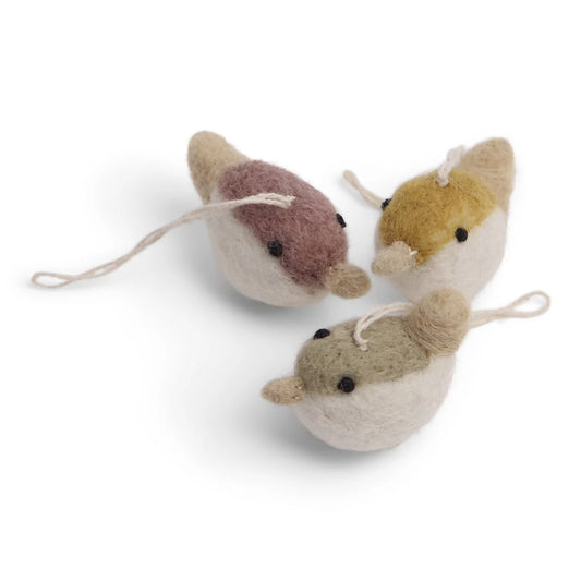 Colorful Birds | 3er-Set Filz-Anhänger