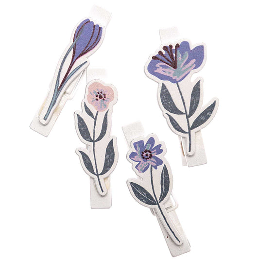 Blüten | blau | Dekoklammern