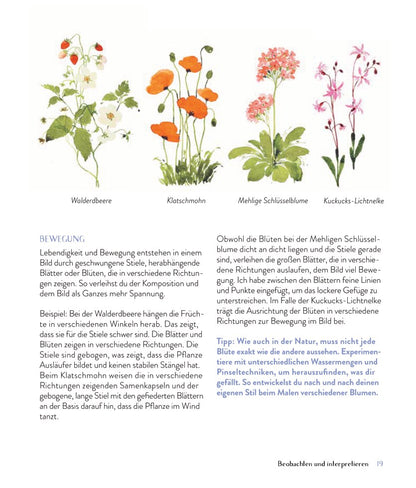Wildflower Watercolor – Blumen Aquarelle malen | EMF | Kreativbuch