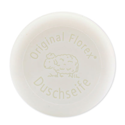 Duschseife Schneerose im Waschbeutel | Florex® | Schafmilchseife