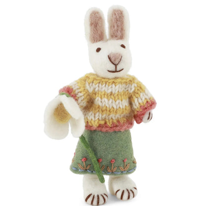 Small White Bunny Boy & Girly | Filz - Figur | 2 Varianten