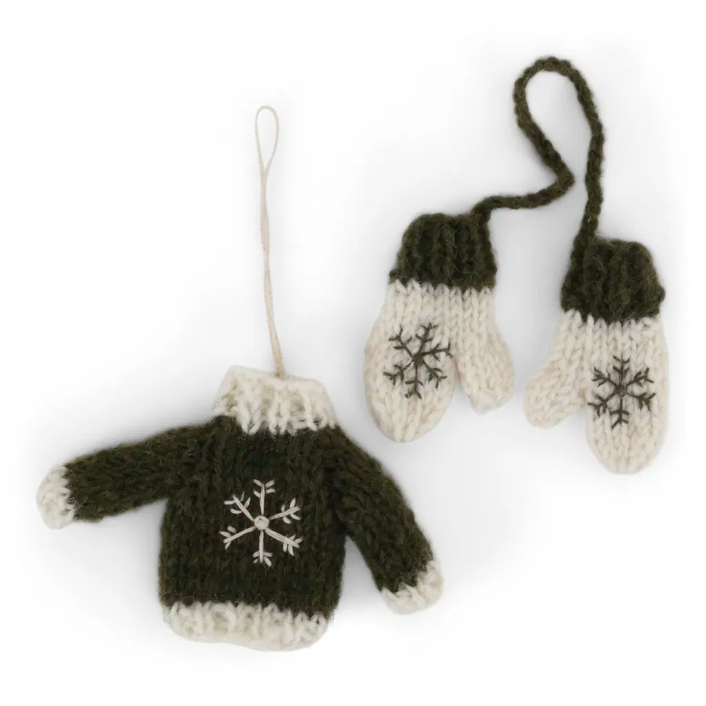Strickpulli & Handschuhe | Gry & Sif | Winterdeko | 2 Varianten