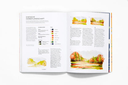 Die Jahreszeiten in Aquarellen | Kreativbuch