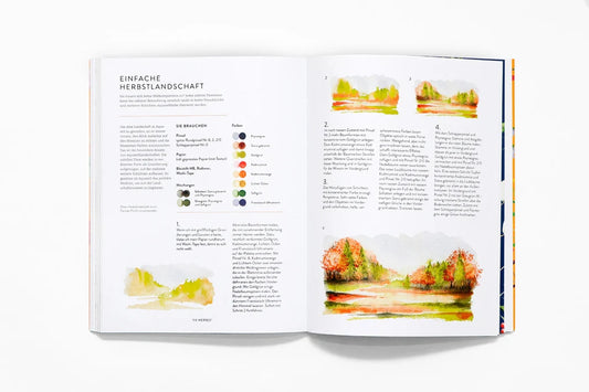 Die Jahreszeiten in Aquarellen | Kreativbuch