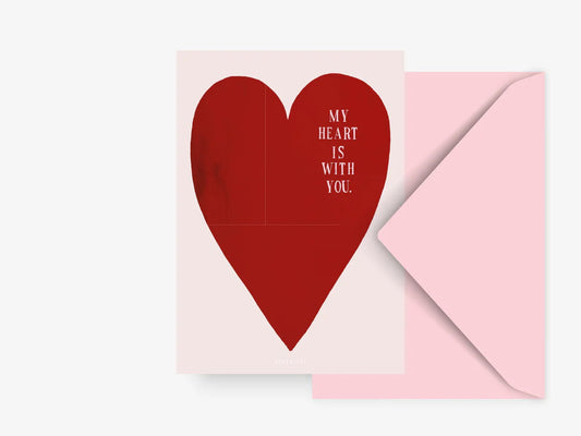 My Heart is with you | Postkarte