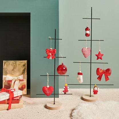 Filzstern mit Stickerei Rot | Filzanhänger