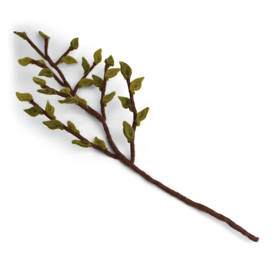 Filzblume BRANCH WITH LEAVES | green - Feder&Konfetti Store