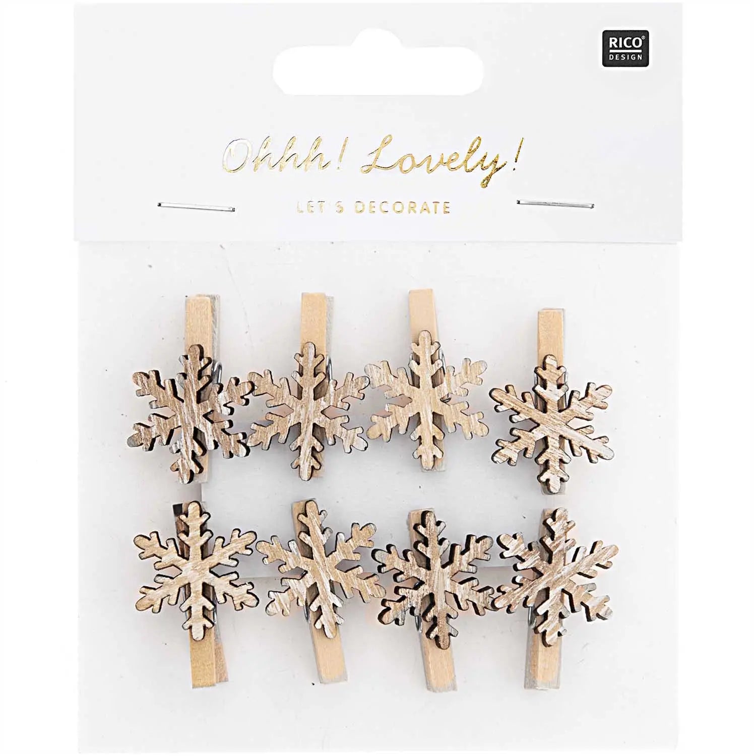 Deko-Clips SCHNEEFLOCKE | natur - Feder&Konfetti Store