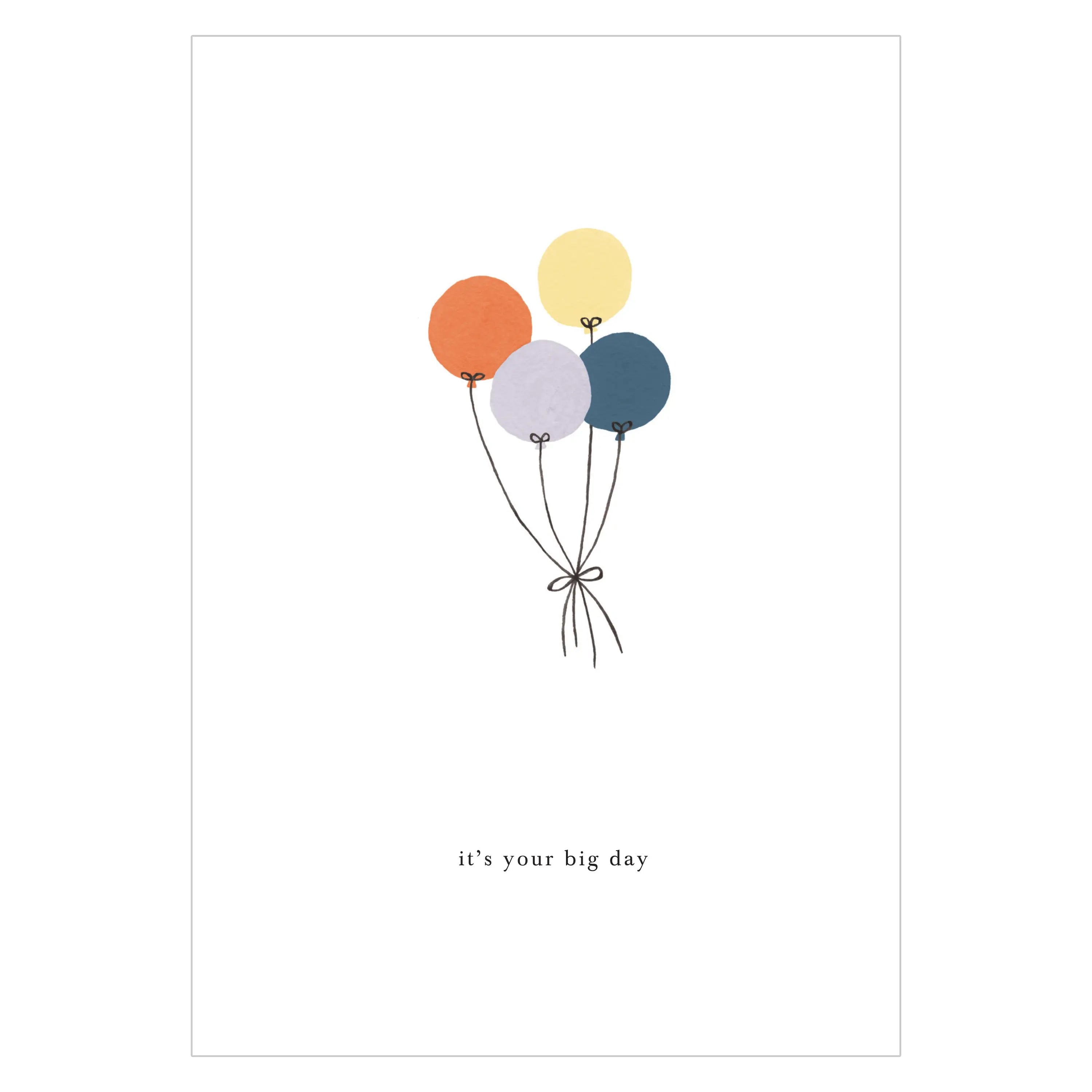 Grußkarte BALLOONS | it's your big day - Feder&Konfetti Store