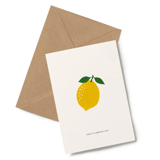 Grußkarte LEMON | want to squeeze you - Feder&Konfetti Store