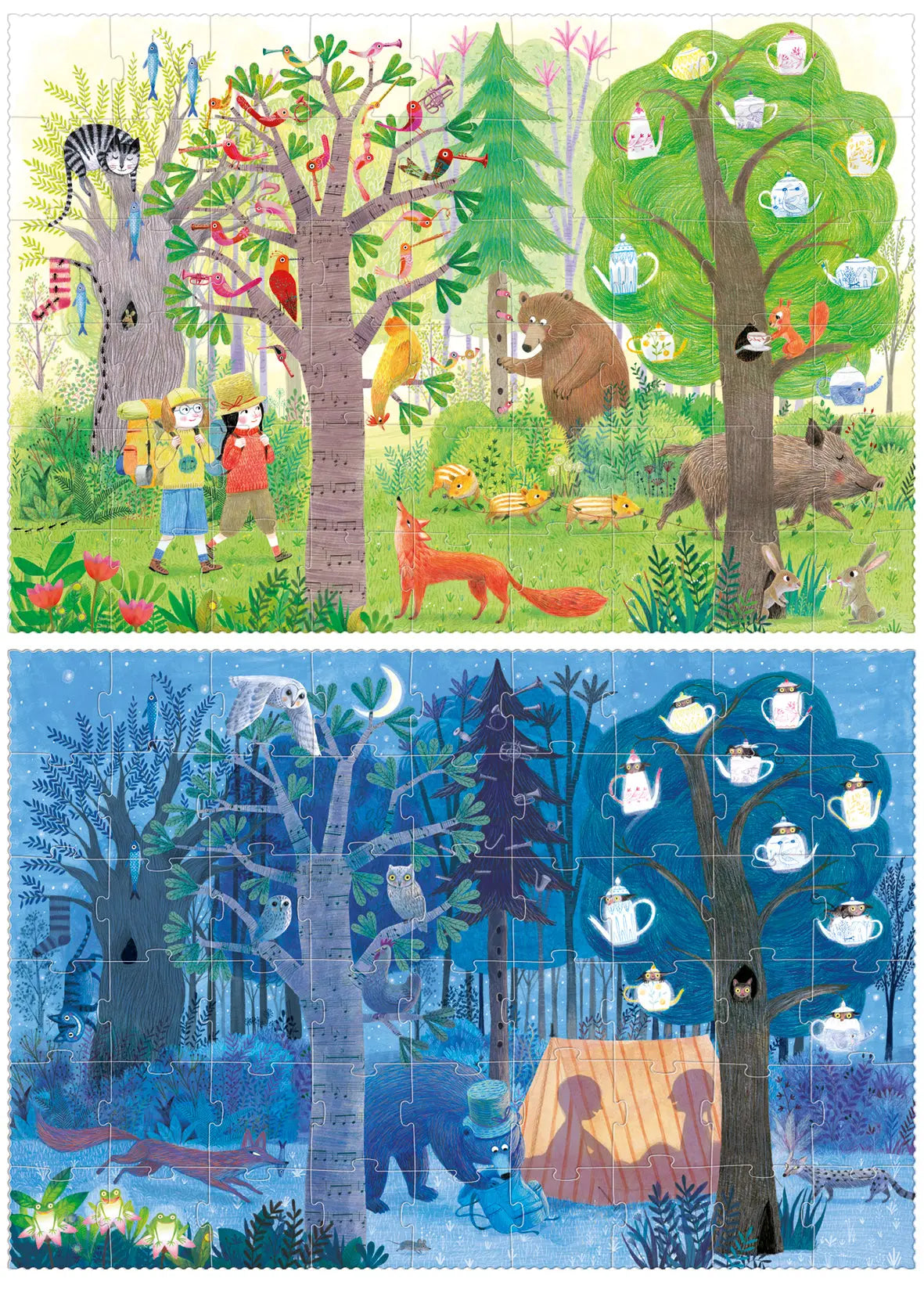 Puzzle NIGHT & DAY IN THE FOREST - Feder&Konfetti Store