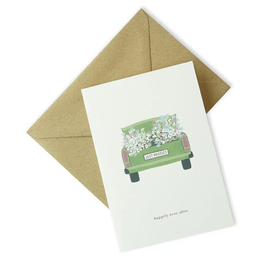 Grußkarte WEDDING CAR | happily ever after - Feder&Konfetti Store