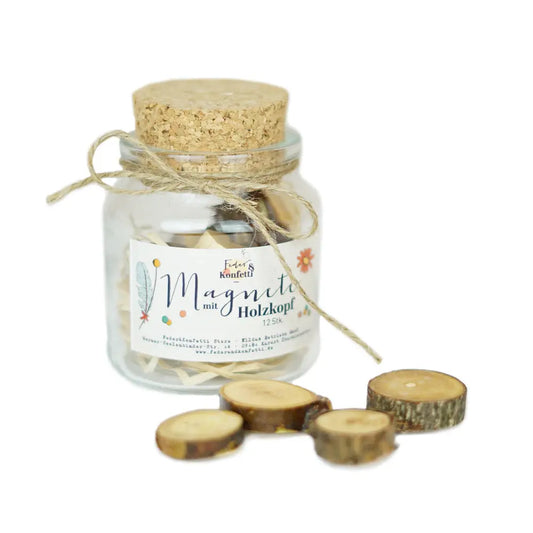 Magnete mit Holzknopf - Feder&Konfetti Store