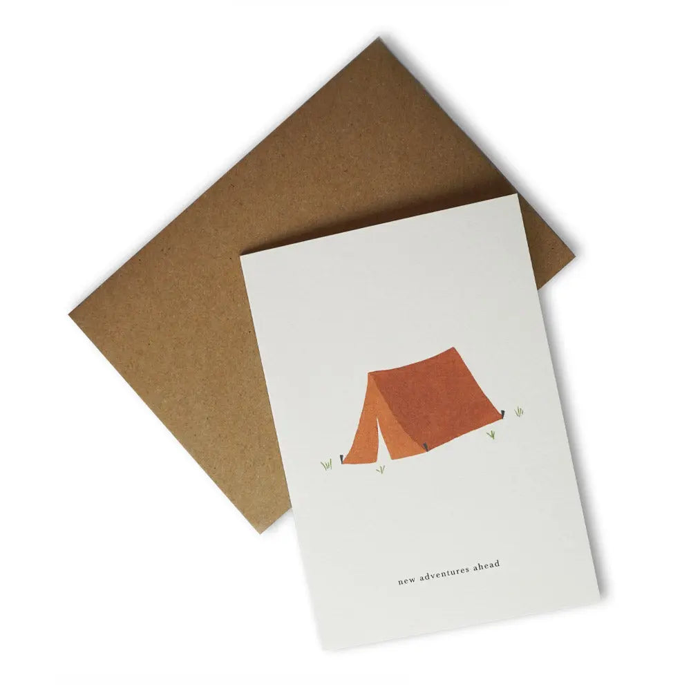 Grußkarte TENT | new adventures ahead - Feder&Konfetti Store