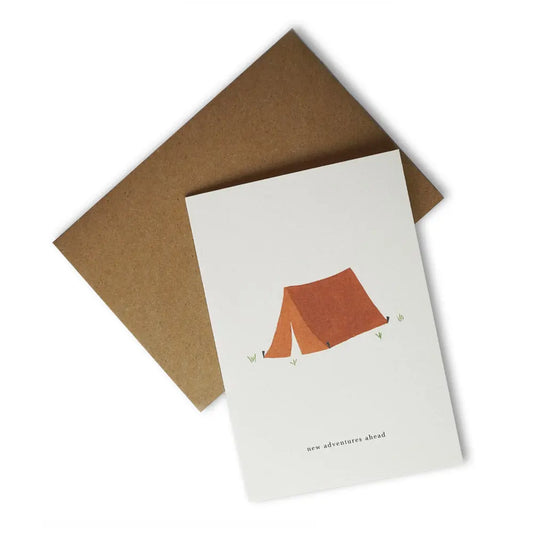 Grußkarte TENT | new adventures ahead - Feder&Konfetti Store